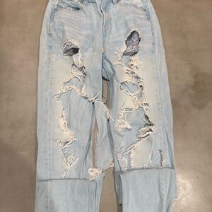 American Eagle Outfitters Light Blue Distressed Boyfriend Jeans